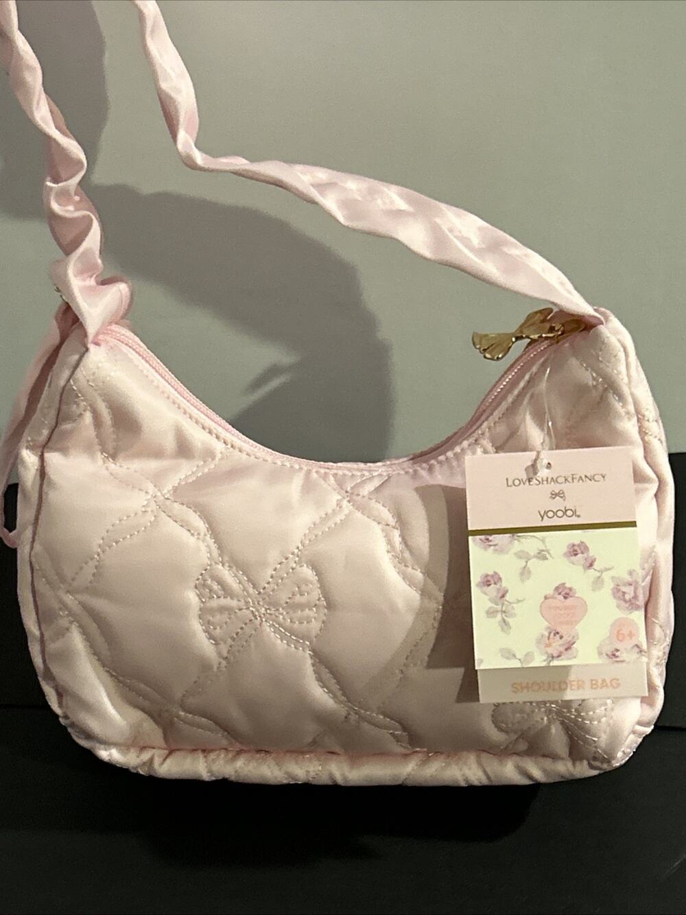 LoveShackFancy X Target Yoobi Blush Bow Quilted Shoulder Bag BRAND NEW W TAGS